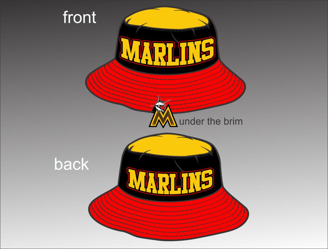 Red Brim Marlins bucket hats – Definative Clothing Aotearoa